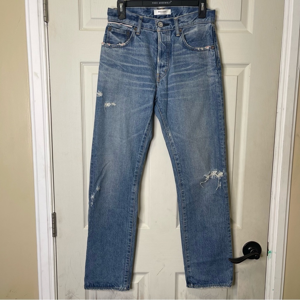 Moussy Vintage Womens Li Howa straight Distressed Jeans Sz 25